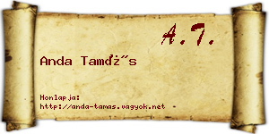 Anda Tamás névjegykártya