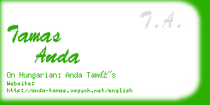 tamas anda business card